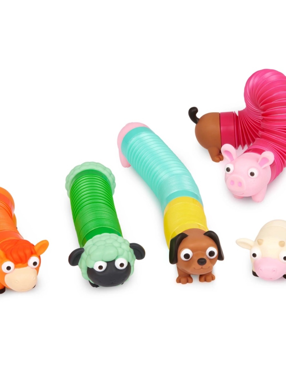 Battat Li'l Barn Buddies 5Pack Sensory Farm Animal Tubes Multicolor toddler toys